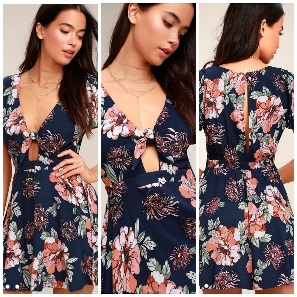 Lulus navy blue skater dress